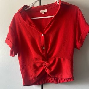 Red cropped top